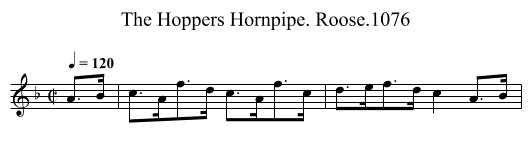 Hoppers Hornpipe. Roose.1076, The - staff notation