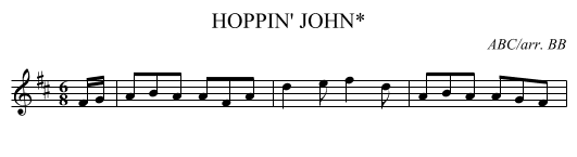 HOPPIN' JOHN* - staff notation