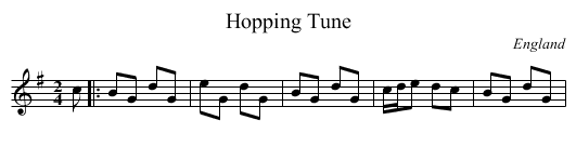 Hopping Tune - staff notation