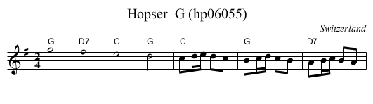Hopser  G (hp06055) - staff notation