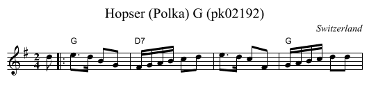 Hopser (Polka) G (pk02192) - staff notation