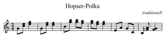 Hopser-Polka - staff notation