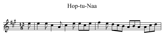 Hop-tu-Naa - staff notation