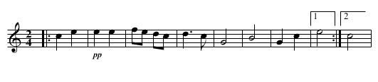 Hora A Doua Din Timis - staff notation