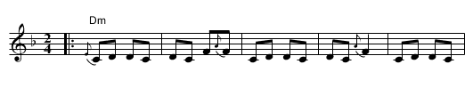 Hora Agadati (Dm) - staff notation