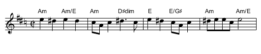 Hora ca din la caval - staff notation