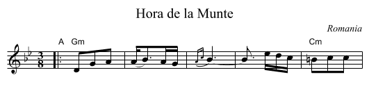 Hora de la Munte - staff notation