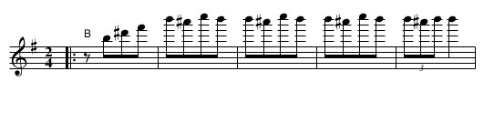 Hora Lautareasca - staff notation