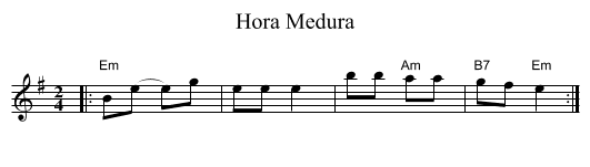 Hora Medura - staff notation