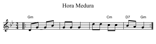 Hora Medura - staff notation