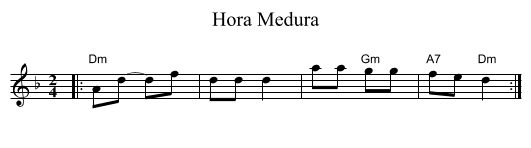 Hora Medura - staff notation