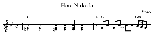 Hora Nirkoda - staff notation
