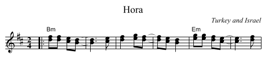 Hora - staff notation