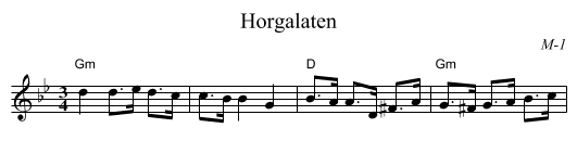 Horgalaten - staff notation