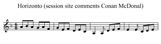 Horizonto (session site comments Conan McDonal) - staff notation
