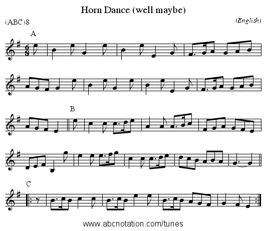 Horn Dance (well maybe) - staff notation