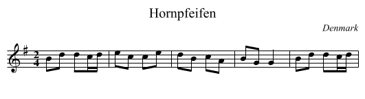 Hornpfeifen - staff notation