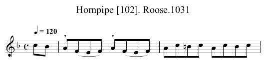 Hornpipe [102]. Roose.1031 - staff notation