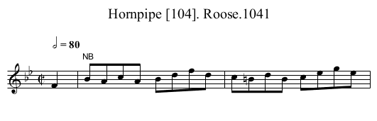 Hornpipe [104]. Roose.1041 - staff notation