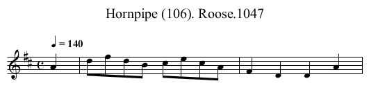 Hornpipe (106). Roose.1047 - staff notation