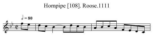 Hornpipe [108]. Roose.1111 - staff notation