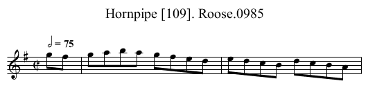 Hornpipe [109]. Roose.0985 - staff notation