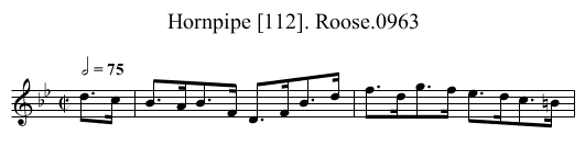 Hornpipe [112]. Roose.0963 - staff notation