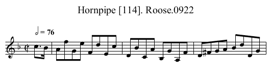 Hornpipe [114]. Roose.0922 - staff notation