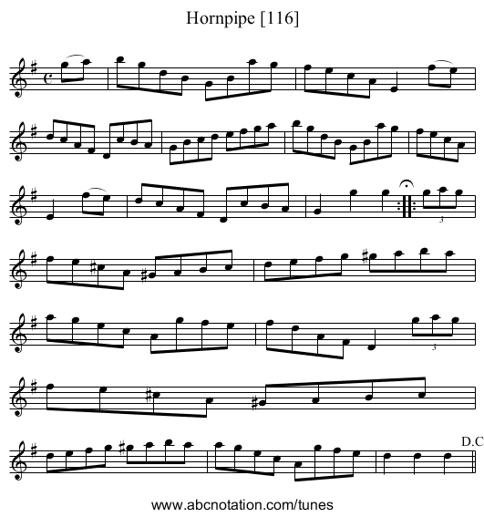 Hornpipe [116] - staff notation