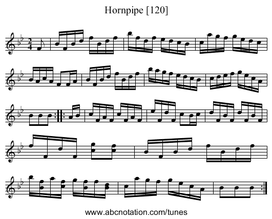Hornpipe [120] - staff notation