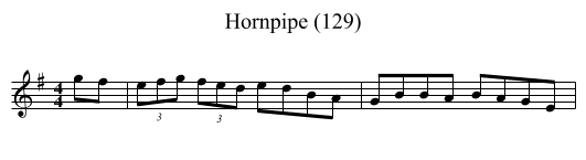 Hornpipe (129) - staff notation
