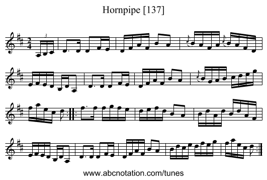 Hornpipe [137] - staff notation