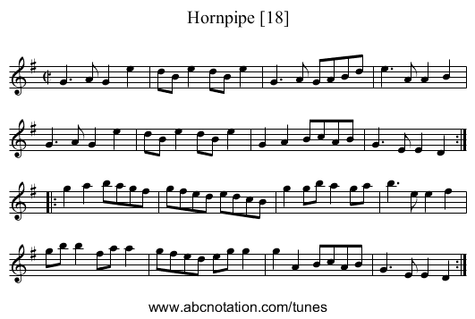 Hornpipe [18] - staff notation