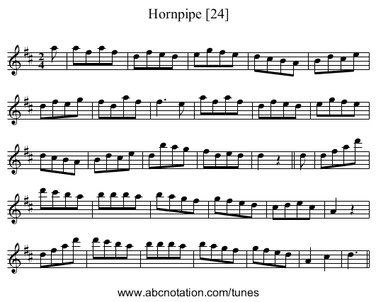 Hornpipe [24] - staff notation