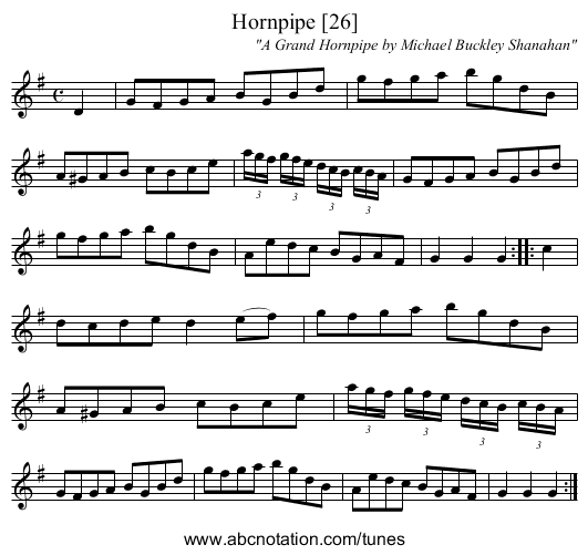 Hornpipe [26] - staff notation
