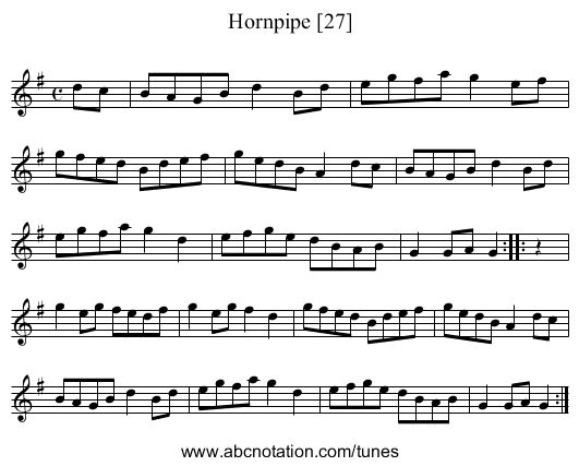 Hornpipe [27] - staff notation