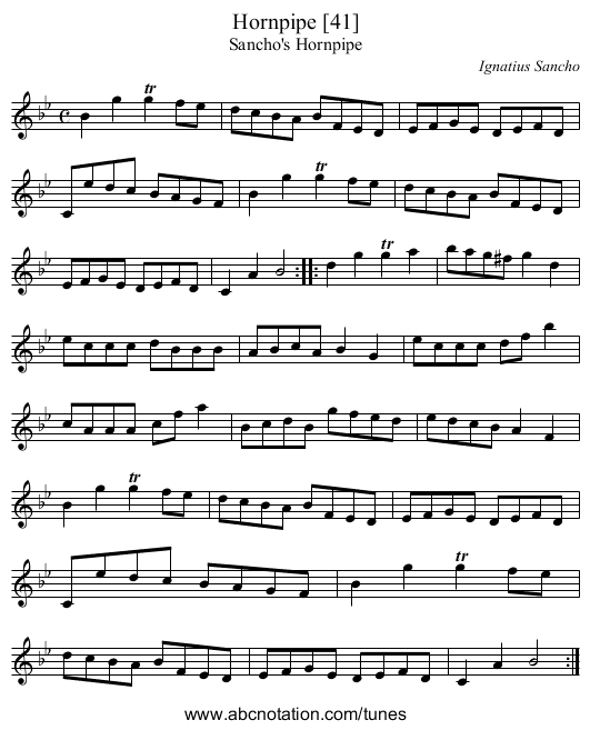 Hornpipe [41] - staff notation