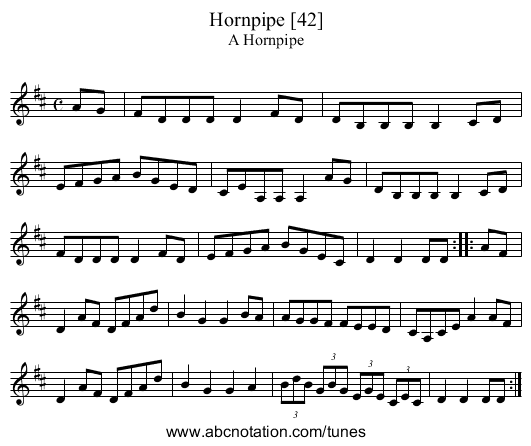 Hornpipe [42] - staff notation