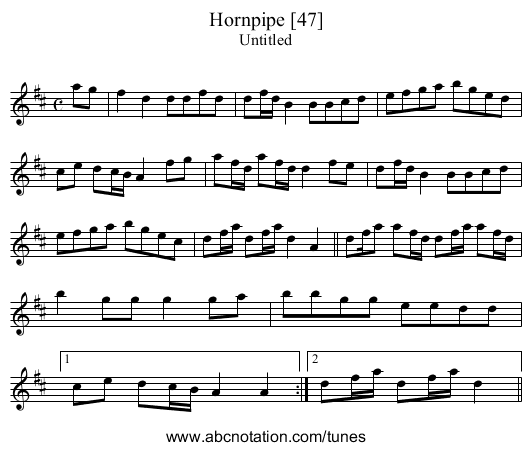 Hornpipe [47] - staff notation