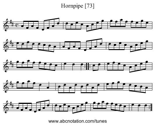 Hornpipe [73] - staff notation