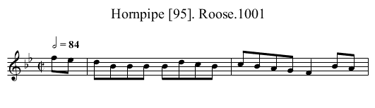 Hornpipe [95]. Roose.1001 - staff notation