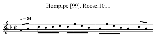 Hornpipe [99]. Roose.1011 - staff notation