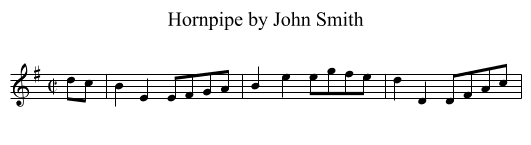 Hornpipe by John Smith - staff notation