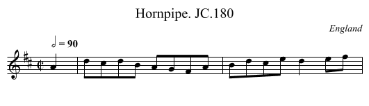 Hornpipe. JC.180 - staff notation