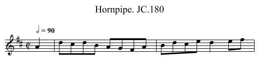 Hornpipe. JC.180 - staff notation