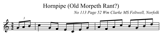 Hornpipe (Old Morpeth Rant?) - staff notation