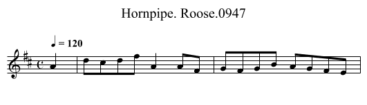 Hornpipe. Roose.0947 - staff notation