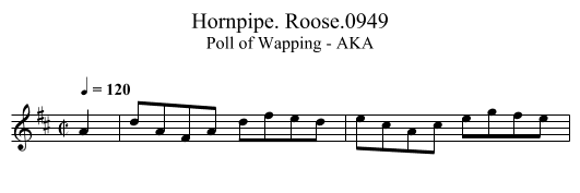 Hornpipe. Roose.0949 - staff notation