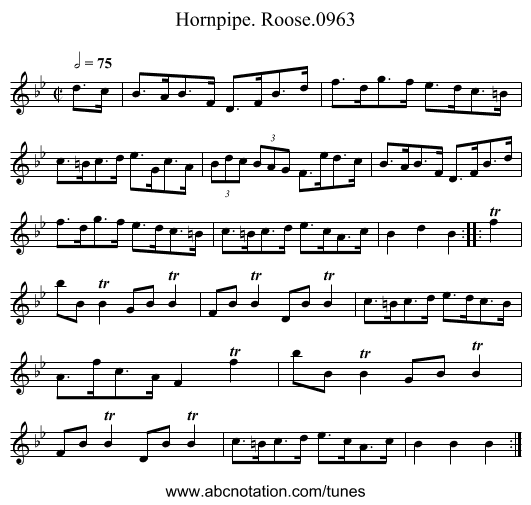 Hornpipe. Roose.0963 - staff notation