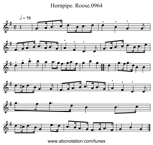 Hornpipe. Roose.0964 - staff notation
